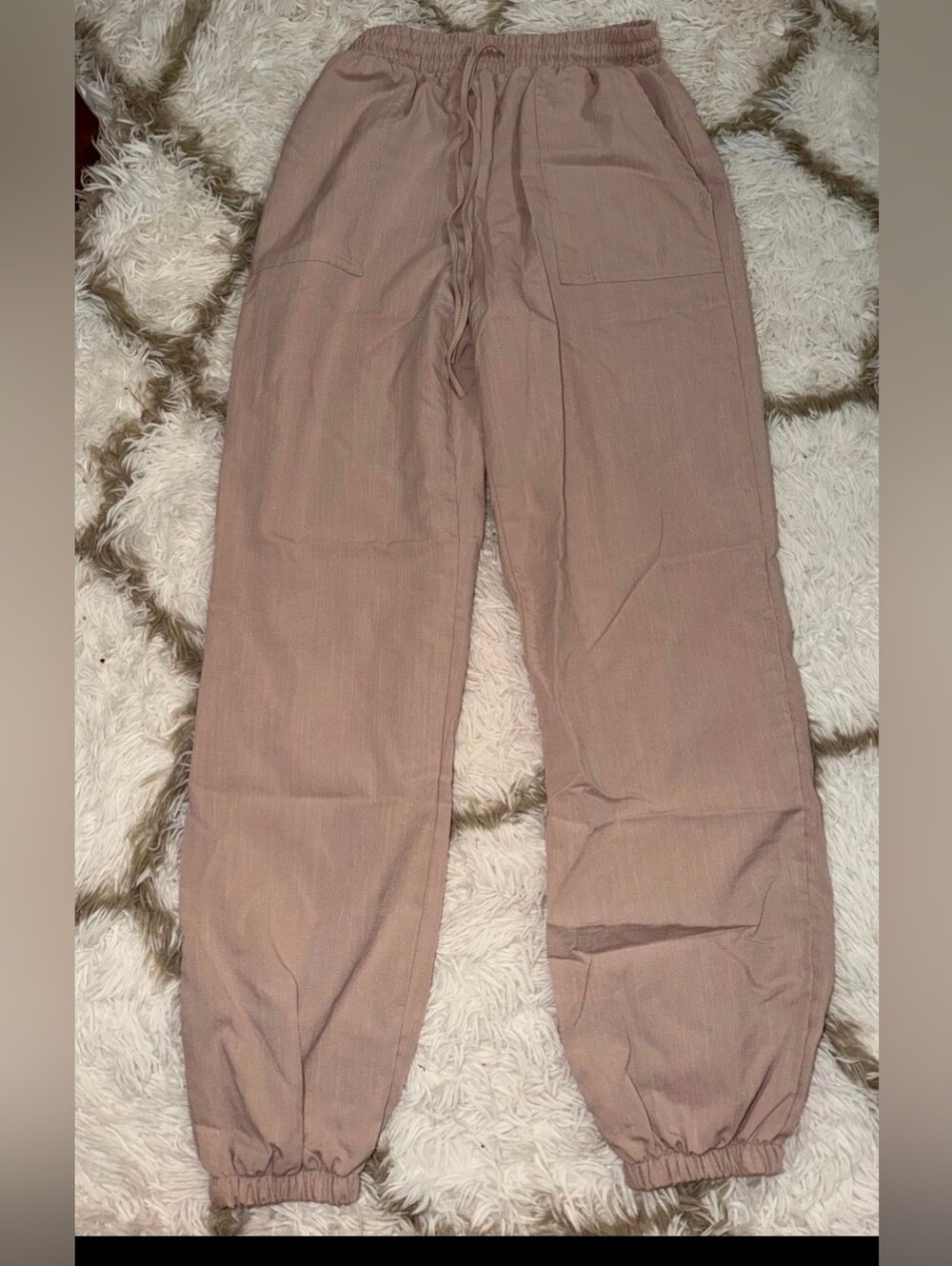 Taupe Ladies Dressy Drawstring Jogger Pants